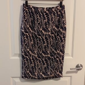 Ann Taylor Black and White Pencil Skirt Knee-Length